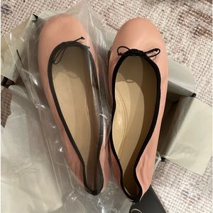 NIB J. Crew “Evie” ballet flats- Iced Peach (Pink) with black detailing size 9.5